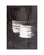 Original art work from the under the moonlight series of Sachiyo Kaneko, poet of the magical ink, shoka, Japanese calligrapher. sumi ink, silver and pure gold on paper.
