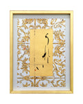 Original art work.
Traditional sumi ink on gold leaves on decorated washi, Japanese traditional paper.

Contemporary style of SHO, Japanese calligraphy.