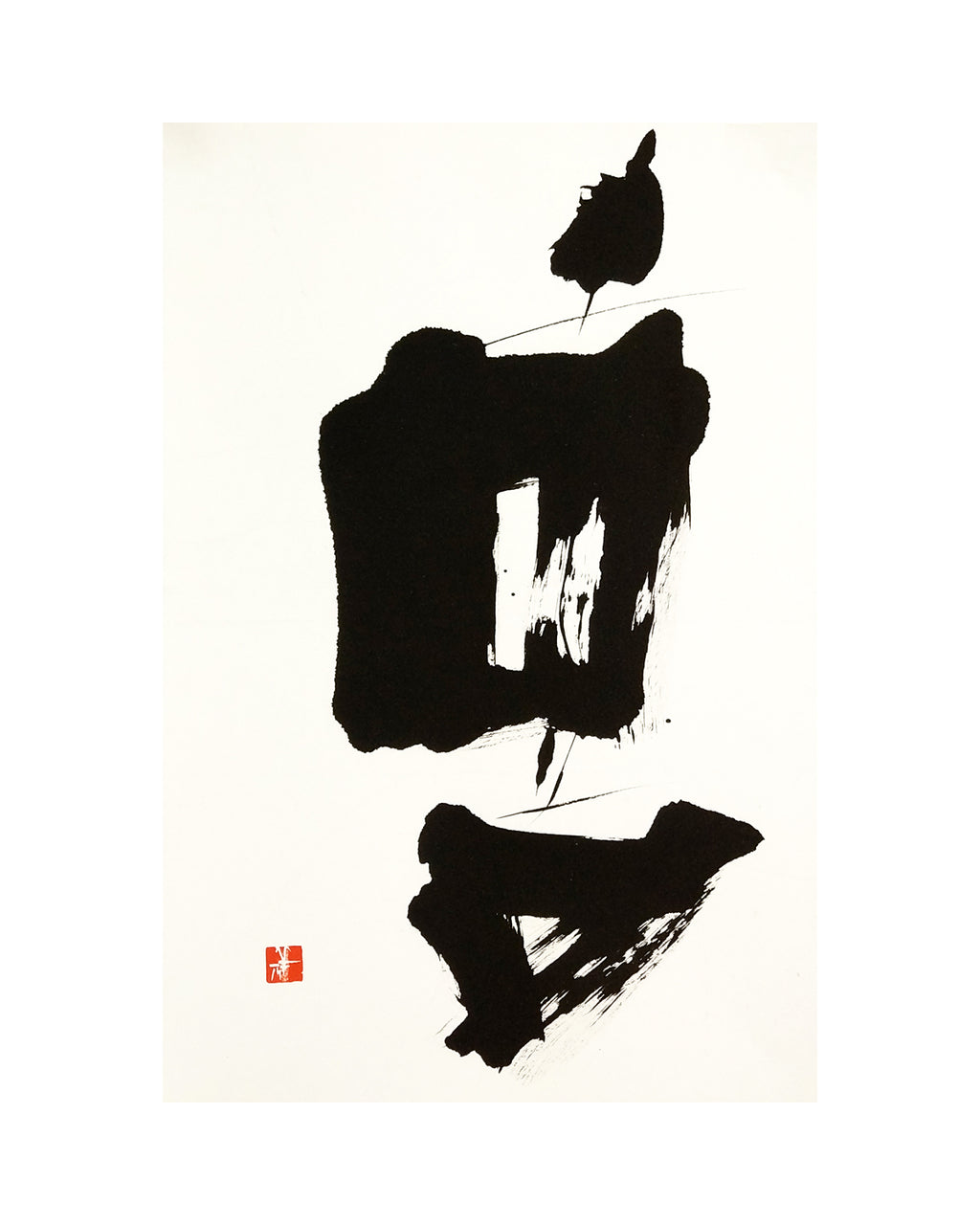 Original art work of SHO, Japanese calligraphy, by Sachiyo Kaneko, the poet of magical ink.