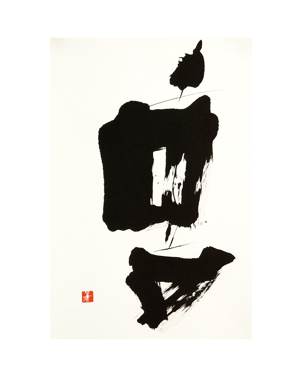 Original art work of SHO, Japanese calligraphy, by Sachiyo Kaneko, the poet of magical ink.