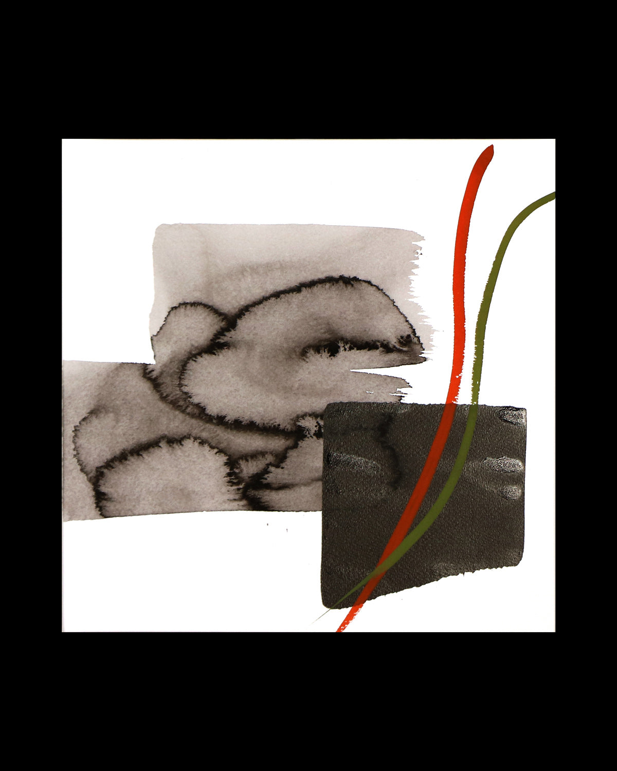 Original art work.
Rather than freeing us from the concept of time, this series is more about taking us to a different space in an instant.
At first glance, the works look pop, but the materials themselves have a relaxing power, as they are made of Japanese ink and Japanese painting pigments dissolved in natural glue.
The simple composition makes this a difficult challenge that tests the expressive power of the lines, and it is filled with Sachiyo Kaneko’s unique charm.
